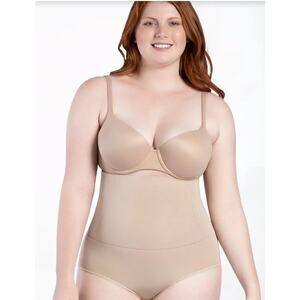 Brand New Curveez Women's Size XL Nude Tan One Piece Bodysuit Shapewear